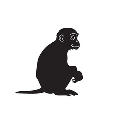 Naklejka premium silhouette of a monkey on white