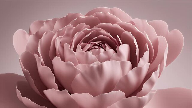Peony Flower Blossom Opening Time Lapse with Smooth Pink Color and Gradient Background Perfect for Wedding Invitation