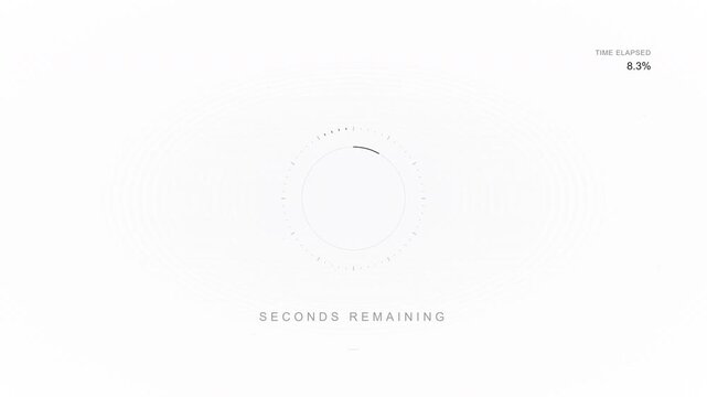 one minute countdown timer animation from 60 second to 0 second, 1 minute countdown timer, countdown video with minimalist count down
