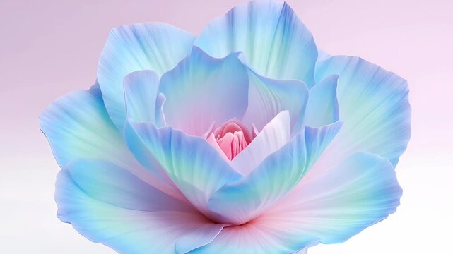 Pastel botanical flower bloom with soft blue and pink petals, delicate blossom pulse in light airy gradient on clean background for serene SEO friendly search title