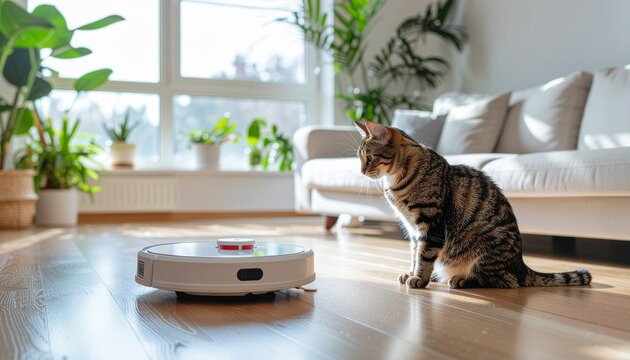 gato viendo un aparato smart