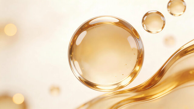 Close-up of golden bubbles