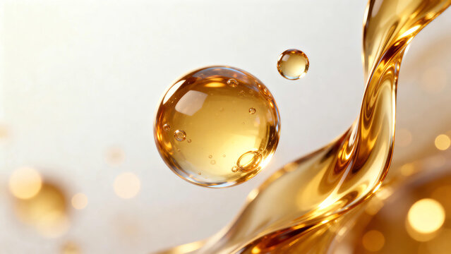 Close-up of golden bubbles