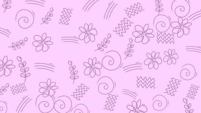 Delicate floral line drawings on light purple background, suitable for feminine designs like stationery, greeting cards, or social media graphics.
