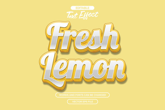 Fresh lemon editable text effect with cartoon text style