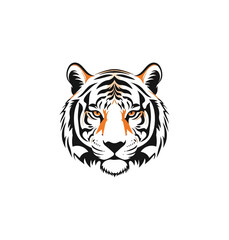 Fototapeta premium Tiger head illustration against black background