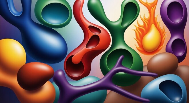 Abstract colorful organic forms