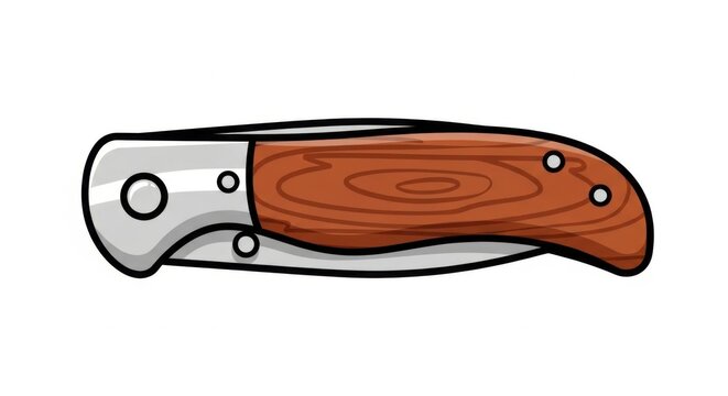 Classic folding pocket knife with wood