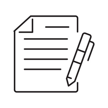 Document Signing Icon.Agreement Signing Icon.Paper and Pen Icon..eps
