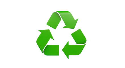 Obraz premium The iconic green recycling symbol representing environmental sustainability and waste reduction. isolated on transparent background