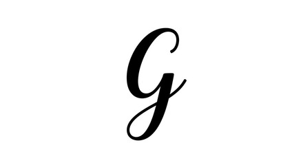 Obraz premium Elegant handwritten letter g in calligraphic style isolated on white background