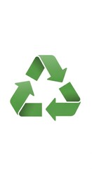 Obraz premium Green Recycling Symbol on White Background for Environment.