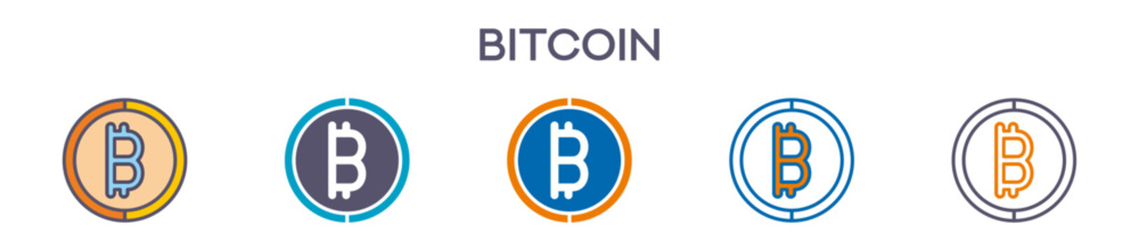 Bitcoin Symbol Element For Design Graphic - Multi Styles