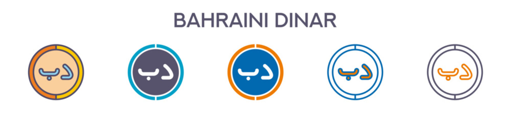 Bahraini Dinar Symbol Element For Design Graphic - Multi Styles