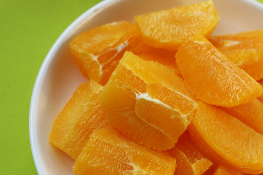 Sweet and healthy navel orange segments