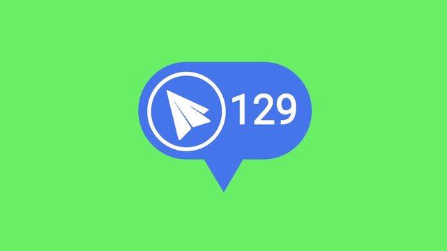Telegram Message Notification Icon Social Media Animation