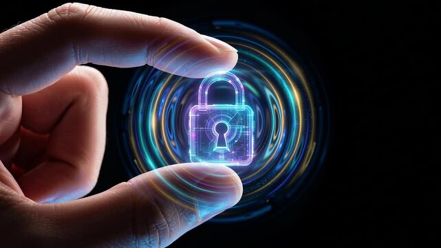 Privacy consent regulatory compliance ethics agreement management concept with hand holding digital lock symbol representing secure data protection and digital agreement management in technology