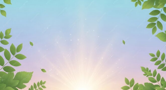 Sacred Sawan Somvar Background with Elegant Pastel Gradient, Green Bel Leaves, and Divine Spiritual Light for Shravan Month Celebration