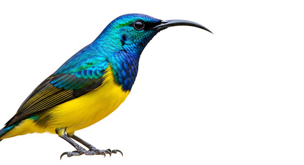 Obraz premium Small blue yellow bird with curved beak animal wildlife