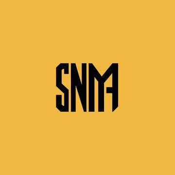 SNM Logo Design Abstract Geometric Monogram.