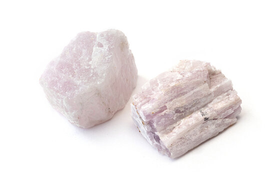 Two pieces of spodumene for industrial lithium extraction