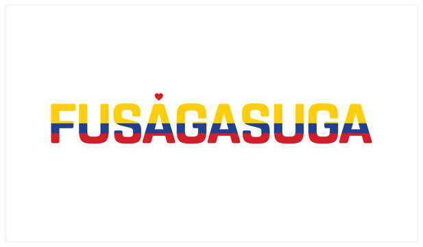 I love Fusagasuga, Typographic design of I love Fusagasuga on a white background, Flag typography of Fusagasuga with heart, Vector design of Fusagasuga City of Colombia, I love Colombia