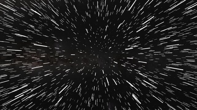 Cinematic space travel transition from venus planet surface to light speed warp drive animation towards earth.