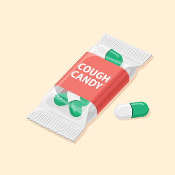 Cough candy and capsule for relief.
