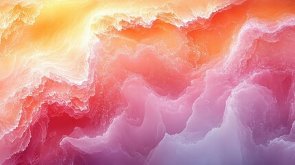 Fototapeta premium Vibrant Abstract Waves With Swirling Hues of Orange Yellow Pink and Purple With Sparkling Texture