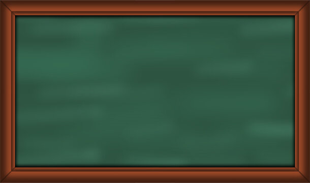Empty Green Chalkboard with Wooden Frame Isolated on White
