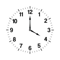 Fototapeta premium Vector Black Wall Clock On White Background