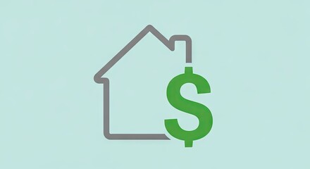 Obraz premium House icon with dollar sign financial concept on simple background
