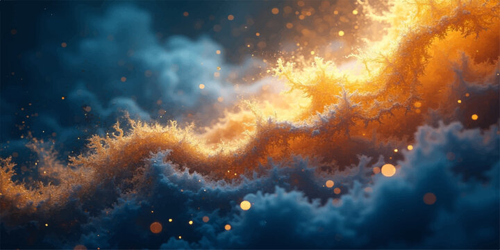 A mystical astral pattern of energy and light glows within a deep cosmos galaxy where a vibrant nebula cloud and supernova dust dance among the stars in the vast night sky universe