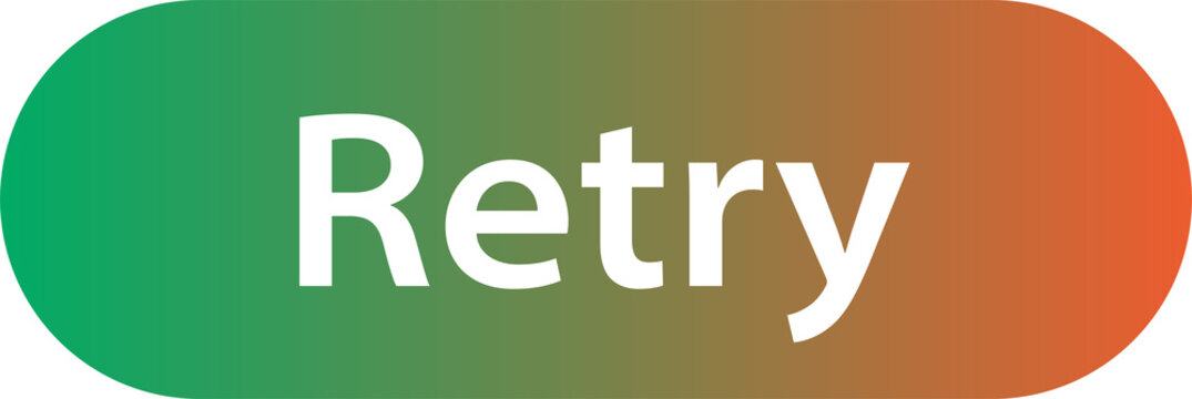 Retry button icon with gradient design isolated on transparent background