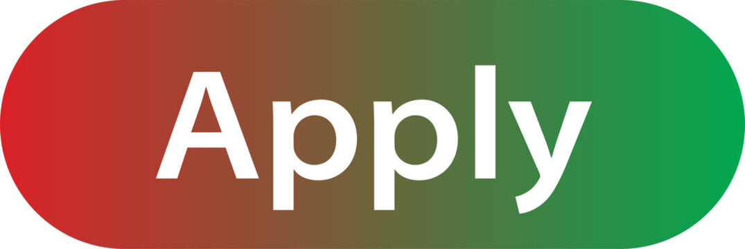 Apply button with red and green gradient design isolated on transparent background