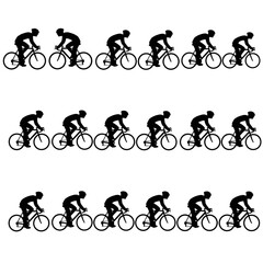 Fototapeta premium Cyclist Silhouette Pattern, Bicycle Race, Sport Activity, Vector Graphic