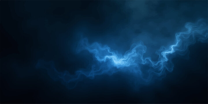A dark storm cloudscape features bright blue lightning against an abstract texture of smoke and light for a dramatic nature backdrop design