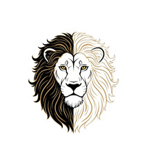 Obraz premium Lion head icon illustration design on black background