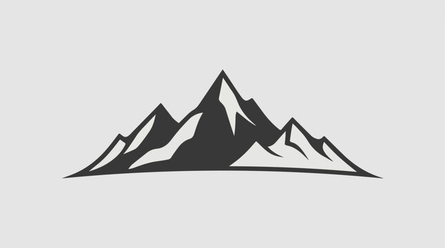 Mountain Range Peaks Landscape Icon Graphic.