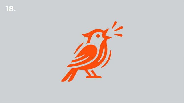 Vibrant orange bird in profile view.