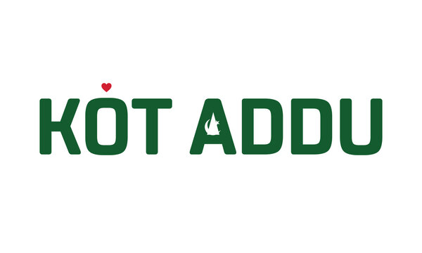 I love Kot Addu, Typographic design of I love Kot Addu on a white background, Flag typography of Kot Addu with heart, Vector design of Kot Addu City of Pakistan, I love Pakistan