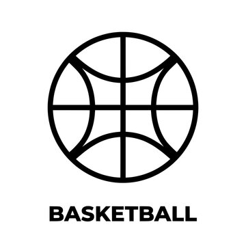 Basketball Icon with Hoop and Ball Design.