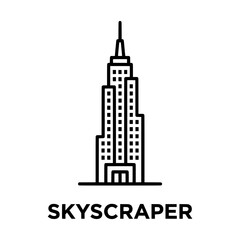 Fototapeta premium Iconic Skyscraper Building Illustration with Tall Structure.