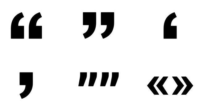 Quotation Marks Vector Icons, Punctuation Symbols Collection, Typographic Marks Set, Graphic Design Elements