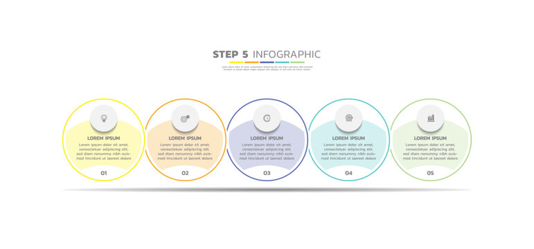 Presentation business abstract background infographic template colorful step 5