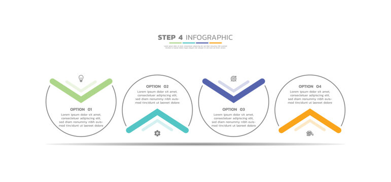 Presentation business abstract background infographic template colorful step 4