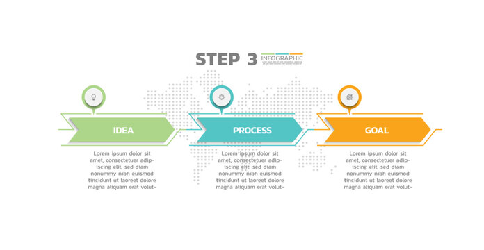 Presentation business abstract background infographic template colorful step 3