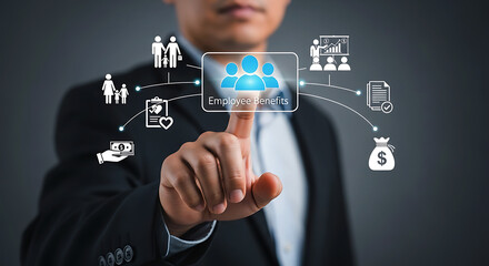 Obraz premium Employee Benefits Concept Business Growth Insurance Finance Team Support