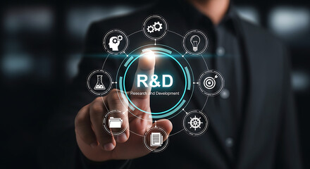 Fototapeta premium Research And Development Digital Interface Innovation Technology Business Concept