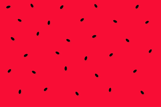 Watermelon seed pattern on red background